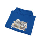 Cute Husky Print Pullover Hoodie White