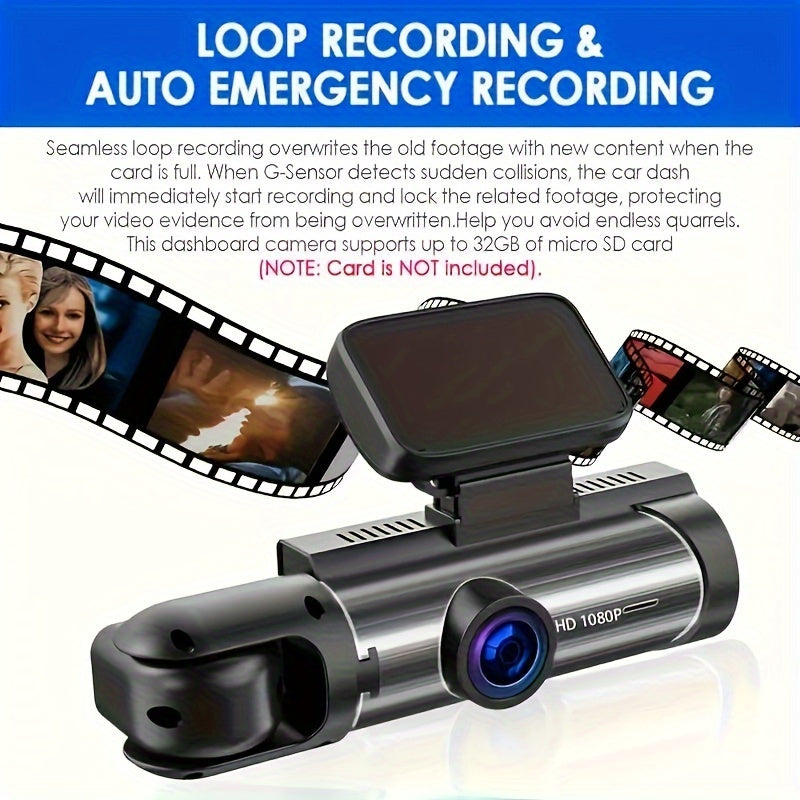 1080p Dual Dash Cam Front And Inside