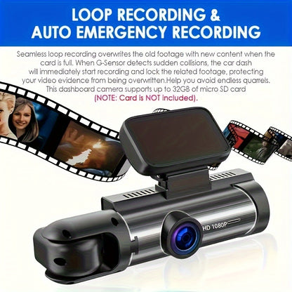 1080p Dual Dash Cam Front And Inside