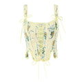 Floral Lace-Up Crop Top for Summer Style