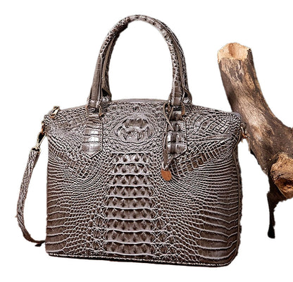 Crocodile Embossed Womens Handbag Chic Satchel