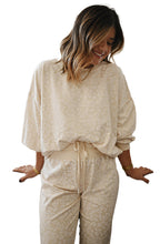 White Cheetah Print Loungewear Set