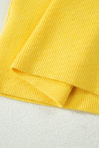 White Solid Color Sleeveless Knit Button Pocketed Sweater