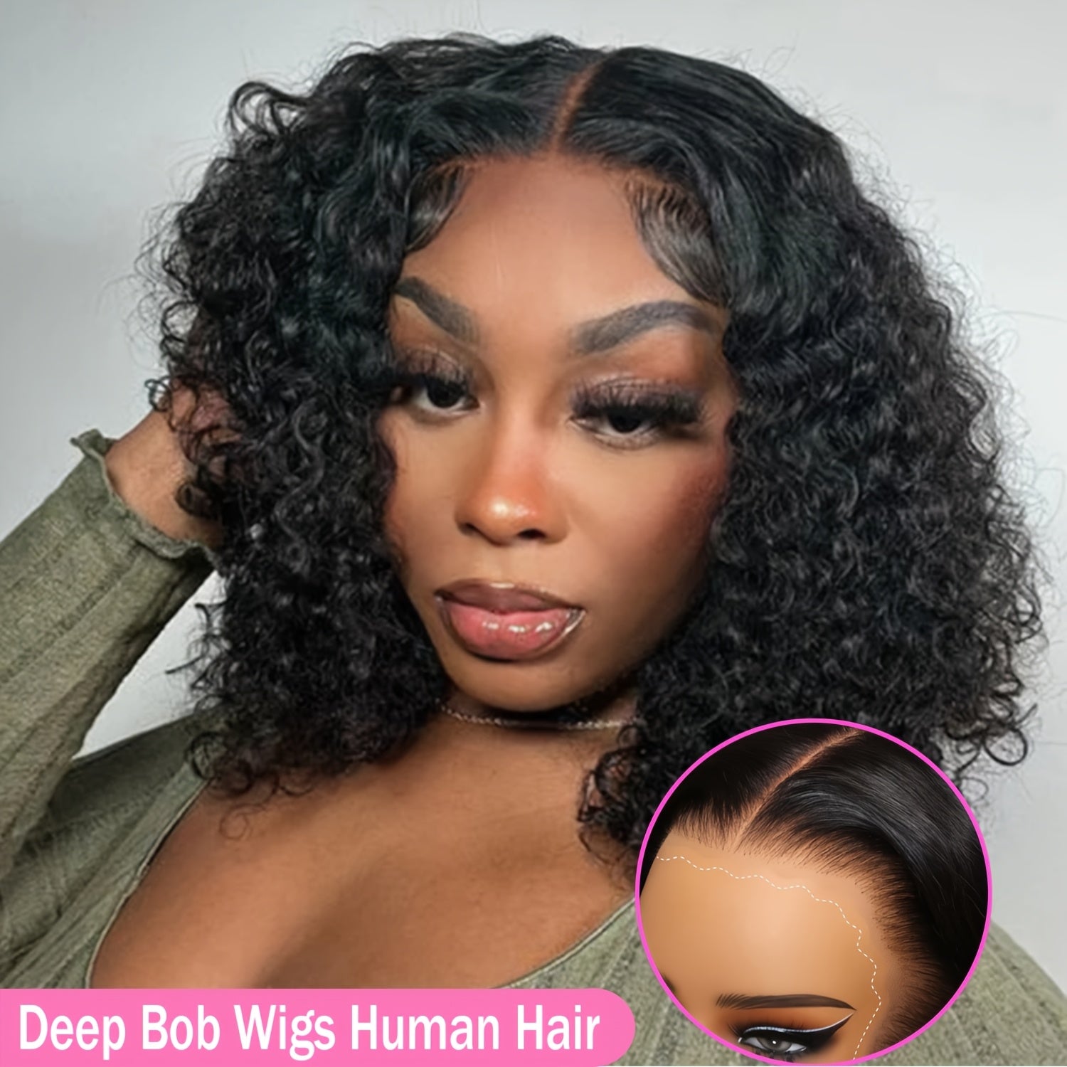 LuckeLadybug LLC 13x4 deep wave glueless wig featuring natural curls for a stylish look
