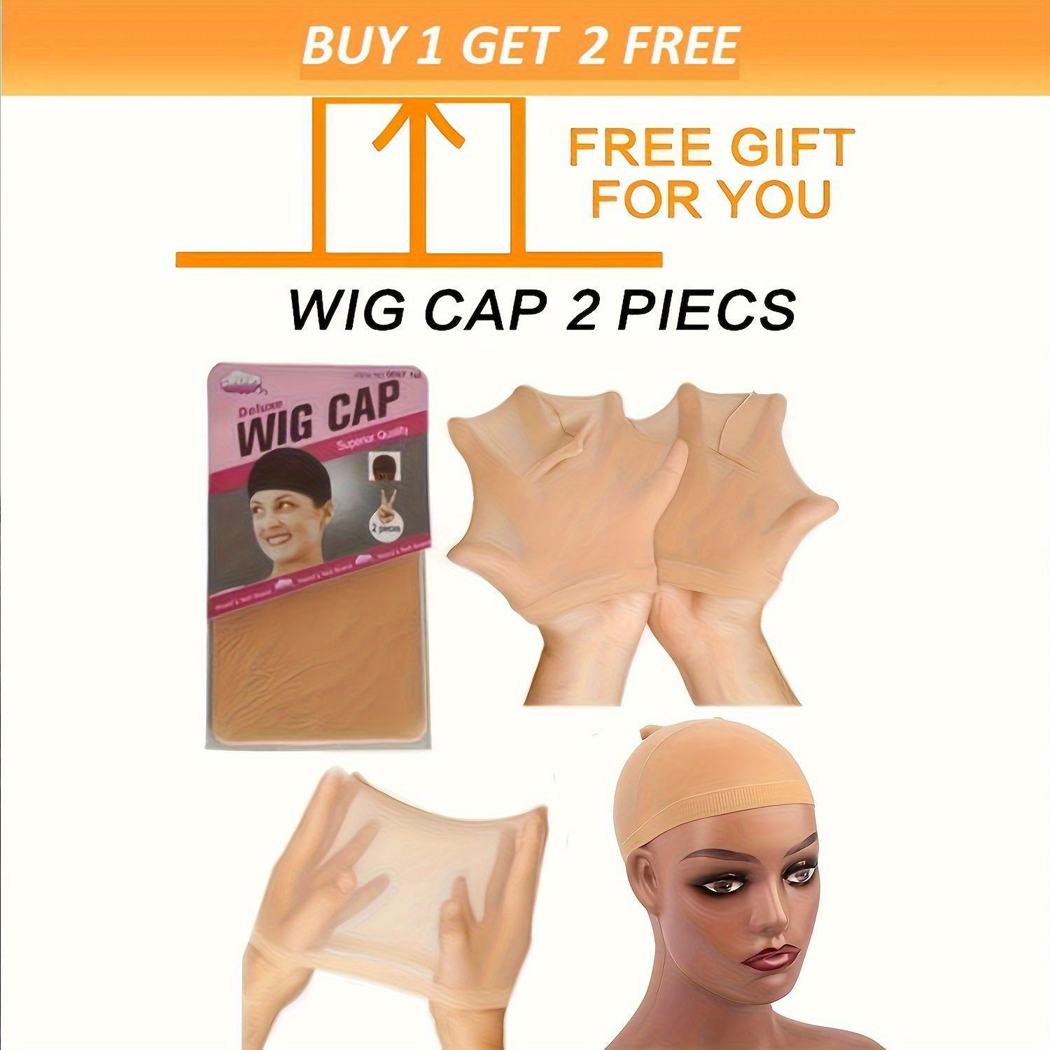 LuckeLadybug LLC 13x4 deep wave glueless wig cap two pieces for comfortable wig application