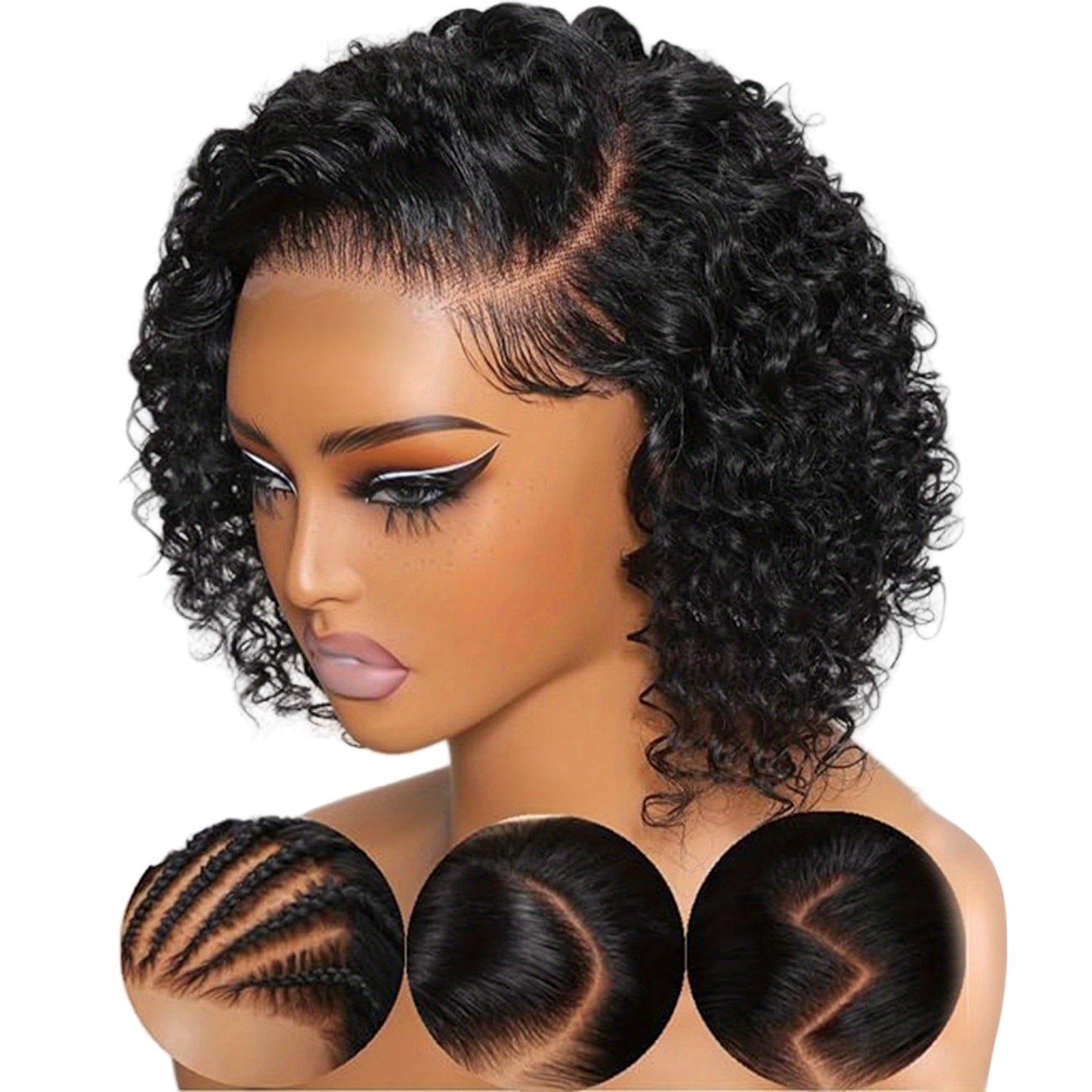 LuckeLadybug 13x4 deep wave glueless wig styled with natural curls for a trendy look