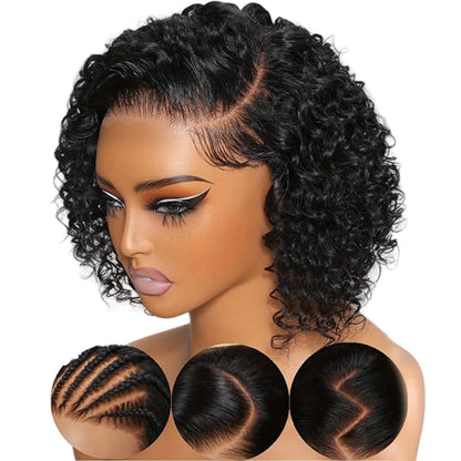 LuckeLadybug 13x4 deep wave glueless wig styled with natural curls for a trendy look