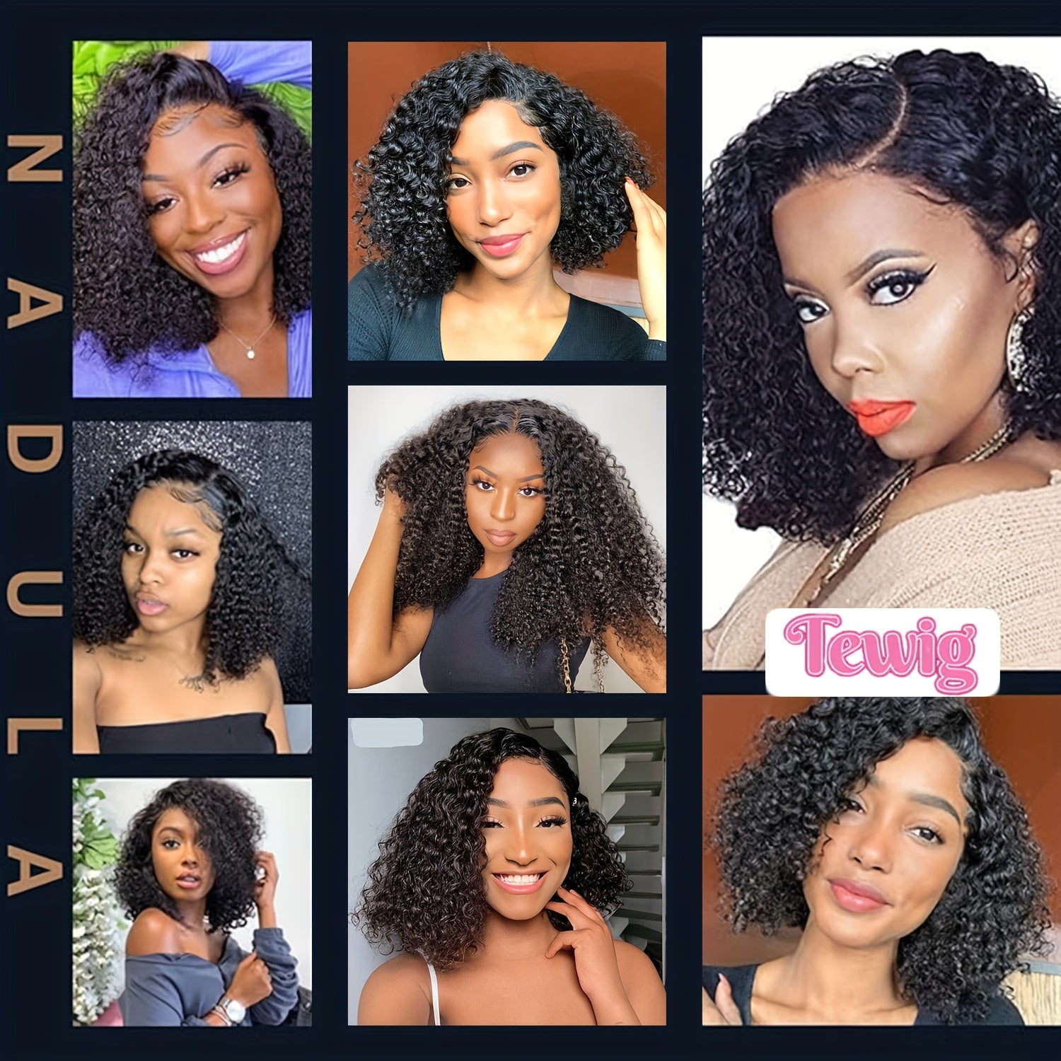 Variety of styles featuring a 13x4 deep wave glueless wig, showcasing its natural curls and versatility