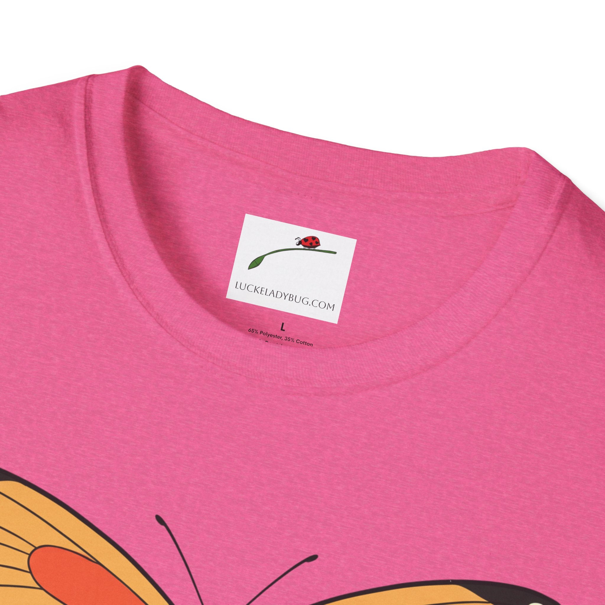 Softstyle T-Shirt Let Them Butterfly Word Design Womens