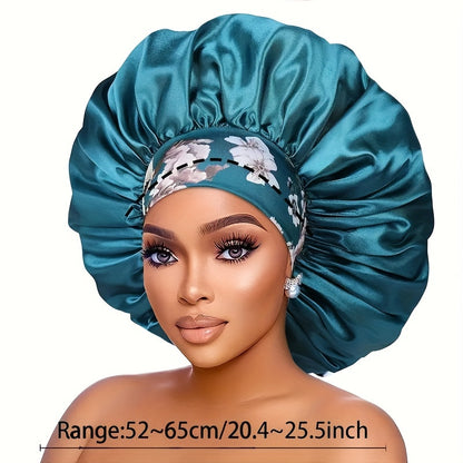 Elegant Floral Satin Shower Cap