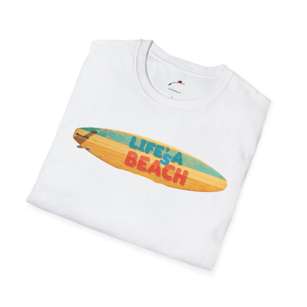 Lifes A Beach Text Stylish Summer Apparel Softstyle T-Shirt