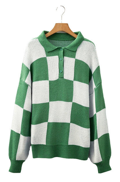 Grapefruit Orange Checkered Sweater