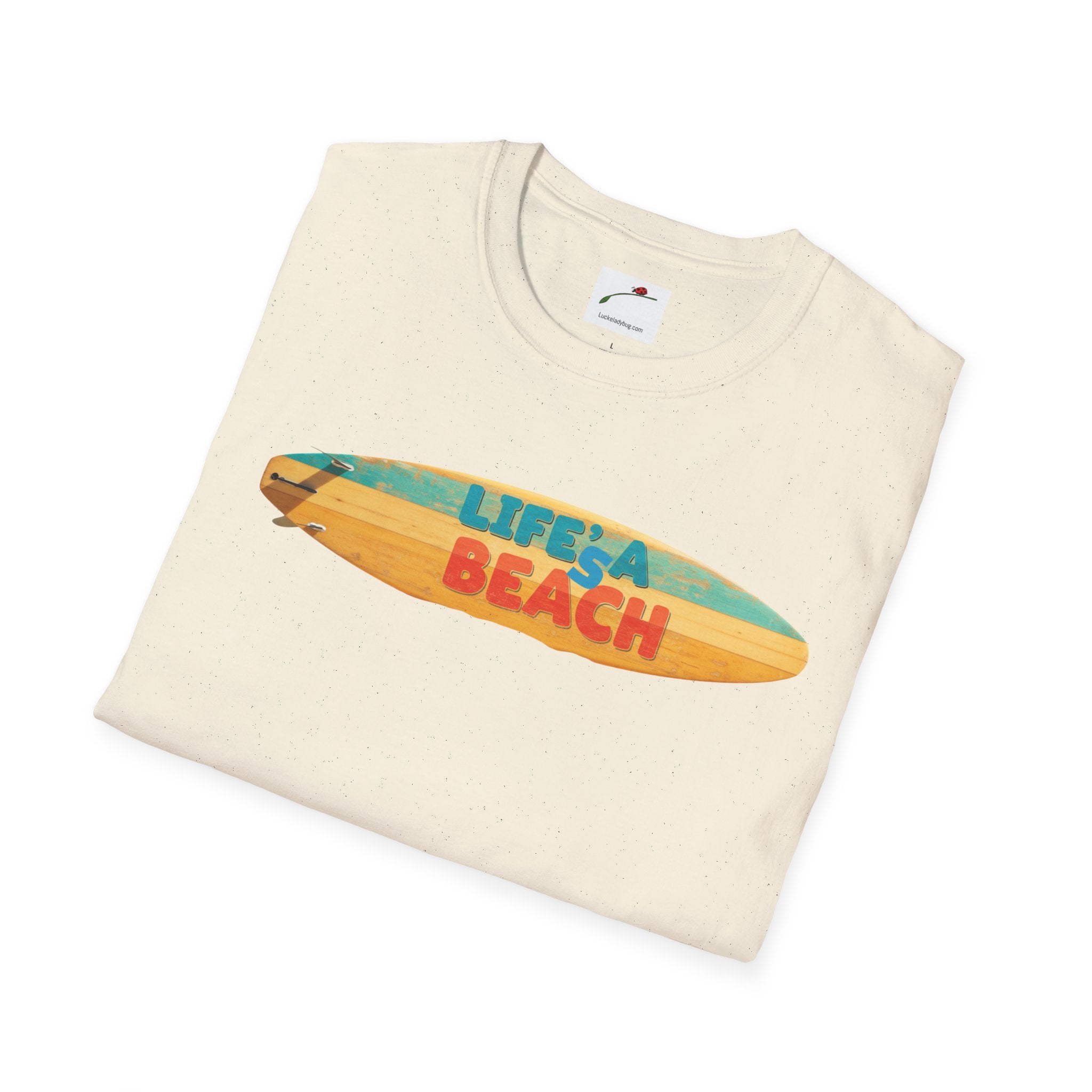 Lifes A Beach Text Stylish Summer Apparel Softstyle T-Shirt