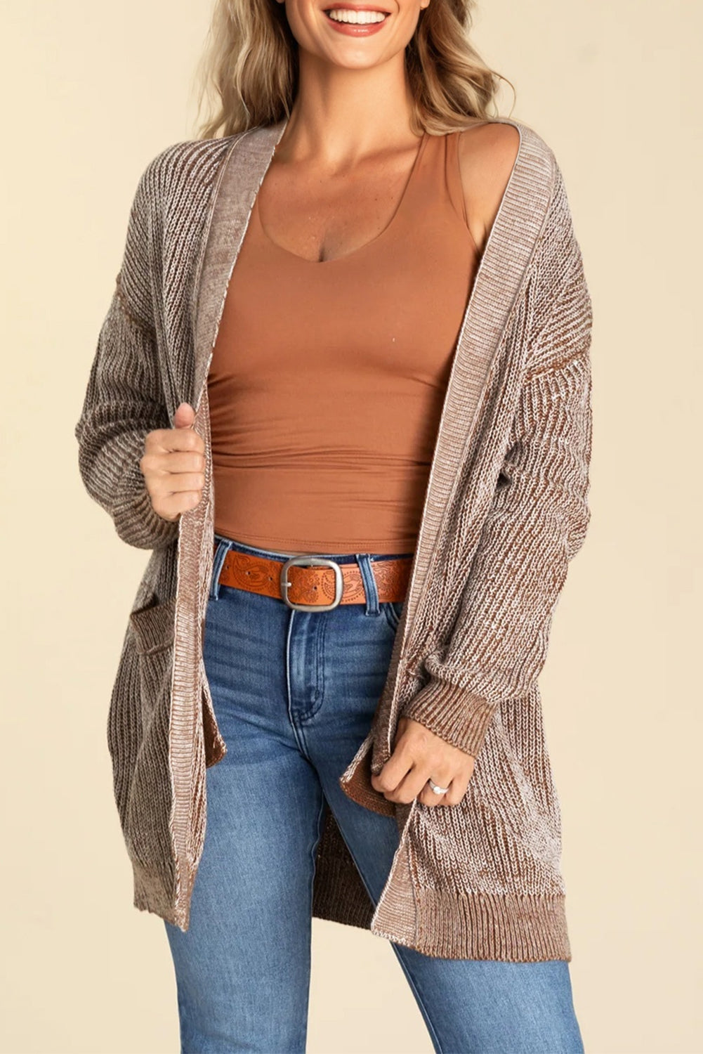 Dear-Lover Yellow Open Knit Cardigan For Trendy Style