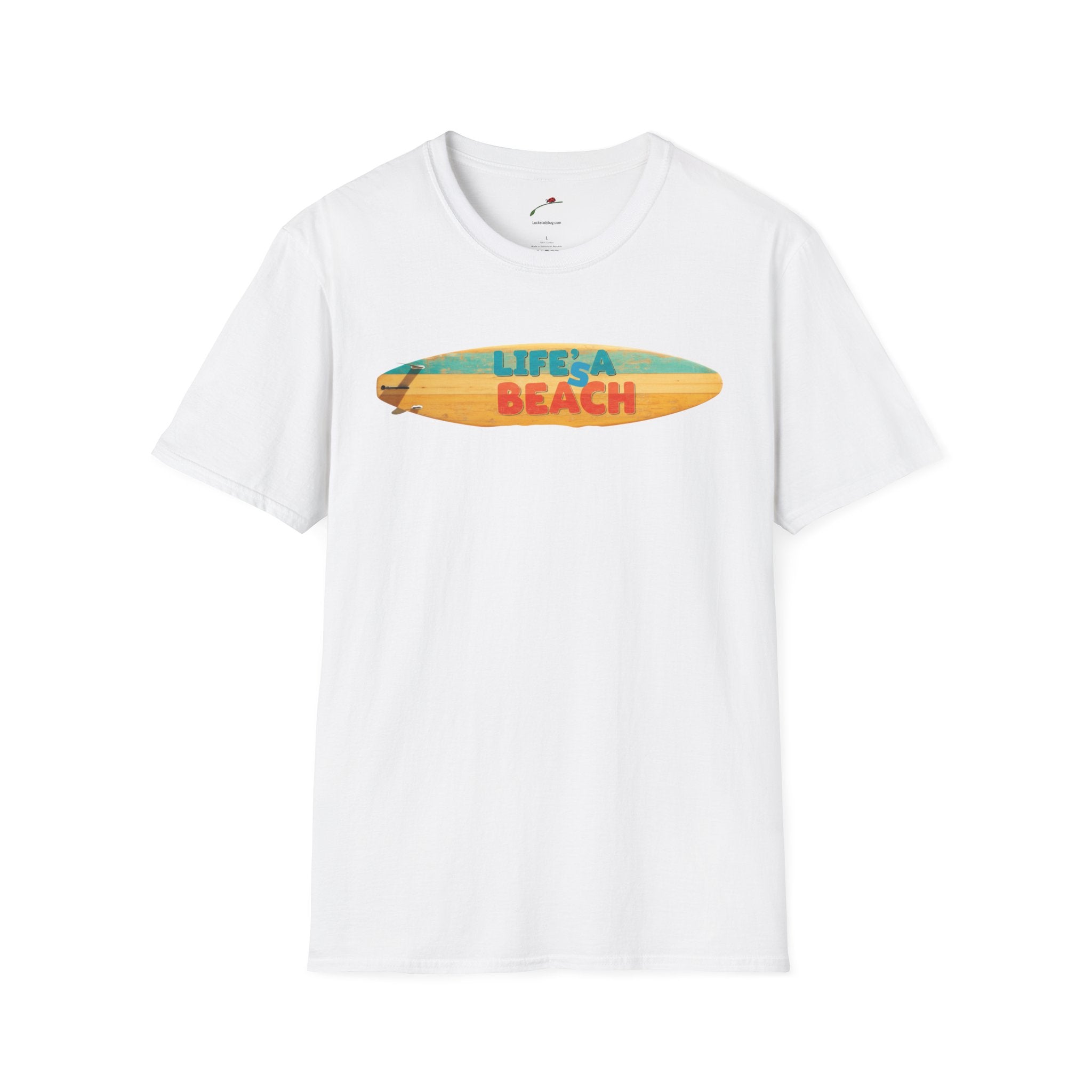Lifes A Beach Text Stylish Summer Apparel Softstyle T-Shirt