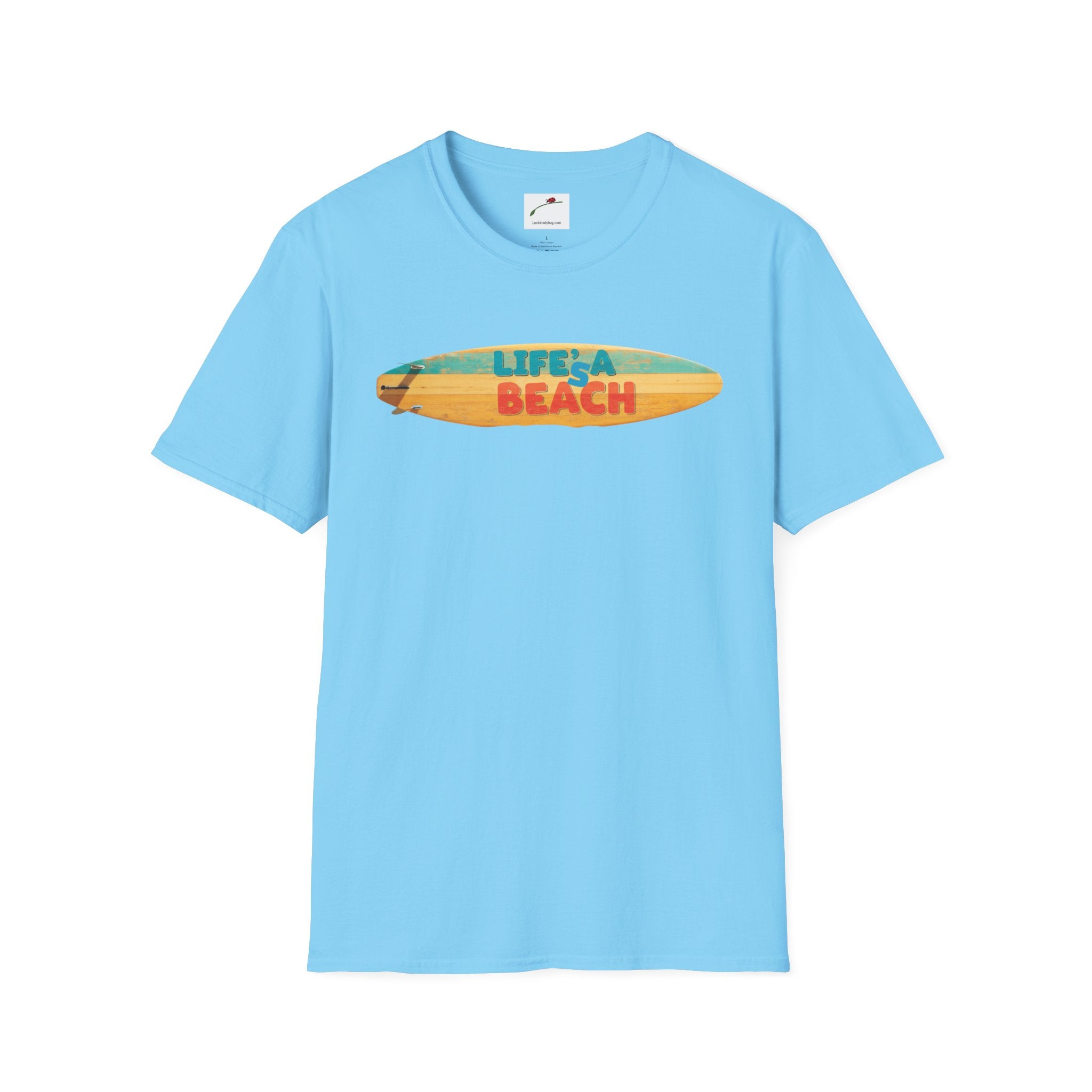 Lifes A Beach Text Stylish Summer Apparel Softstyle T-Shirt