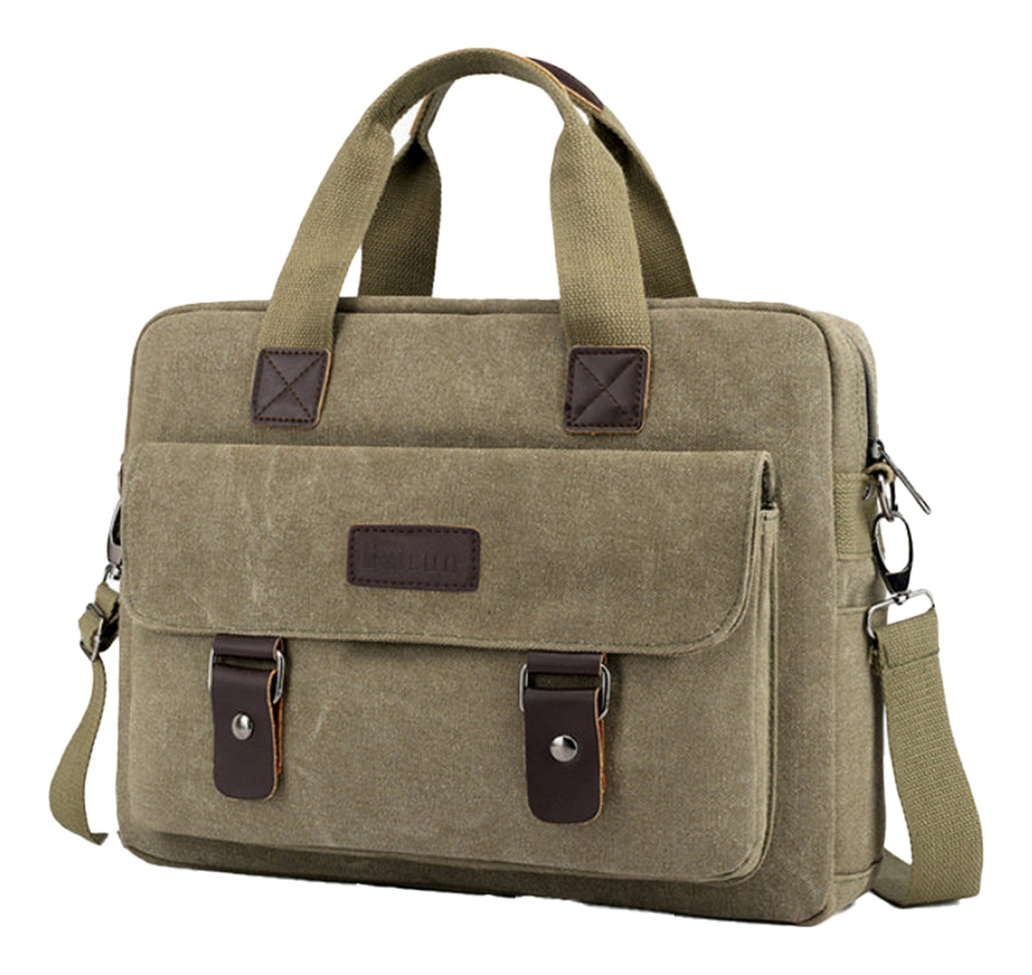 12" Canvas Satchel Bag - Casual Messenger, Large Capacity Shoulder