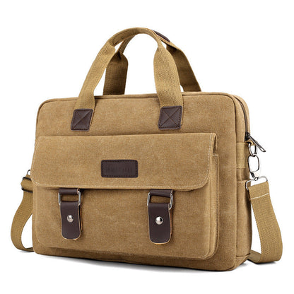 12" Canvas Satchel Bag - Casual Messenger, Large Capacity Shoulder