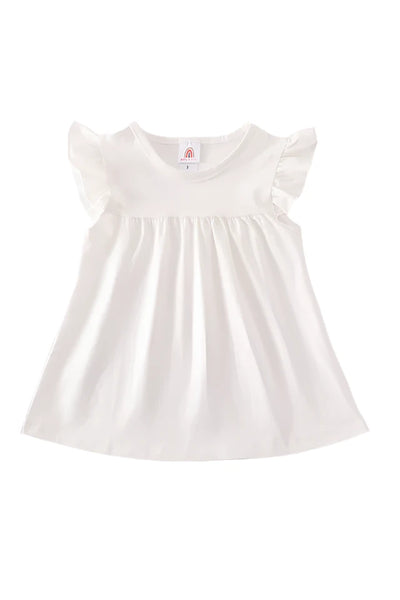 Adorable Cream Basic Ruffle Top: A Must-Have For Your Little One! - LuckeLadybug LLC