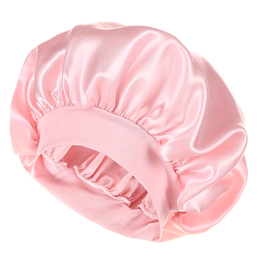 Unscented Silk Satin Sleep Cap Pink