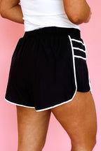 Bonbon Contrast Trim Pleated Casual Active Shorts