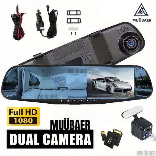 FHD Night Vision Dash Cam With Rear View