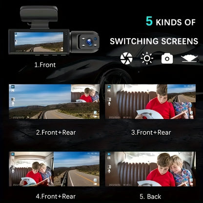Dual Dash Cam With Night Vision Features