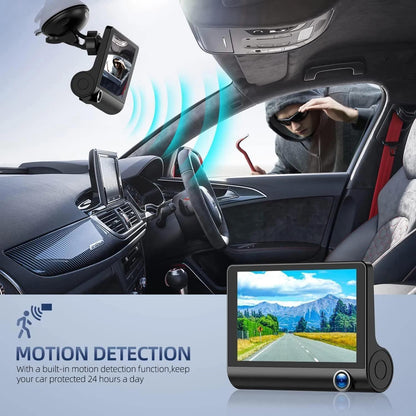 1080p Touch Screen Dash Cam With 3 Cameras