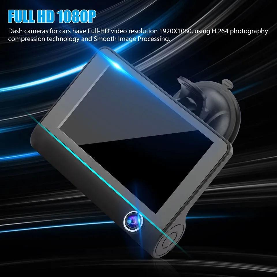 1080p Touch Screen Dash Cam With 3 Cameras
