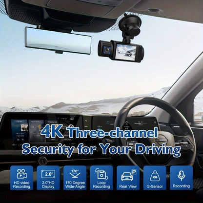 4k Triple Dash Cam For Cars Ultimate Safety