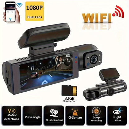1080p Wifi Dash Cam For Cars With Night Vision