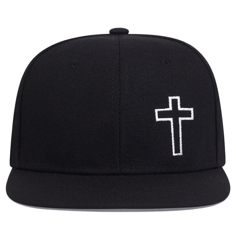 Mens Cross Embroidered Hip Hop Hat