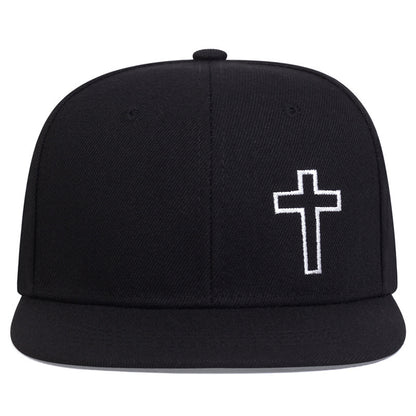 Mens Cross Embroidered Hip Hop Hat