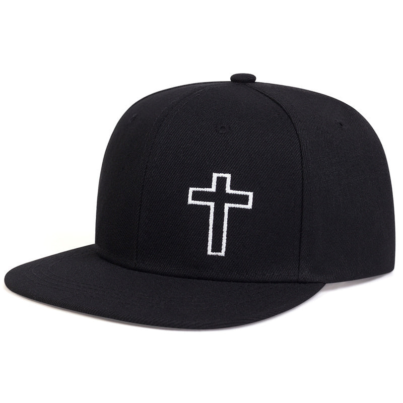 Mens Cross Embroidered Hip Hop Hat