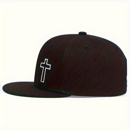 Mens Cross Embroidered Hip Hop Hat