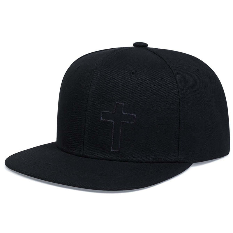 Mens Cross Embroidered Hip Hop Hat
