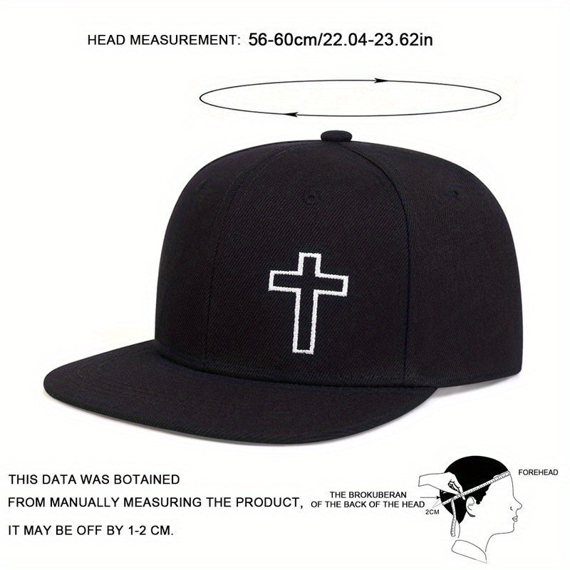 Mens Cross Embroidered Hip Hop Hat