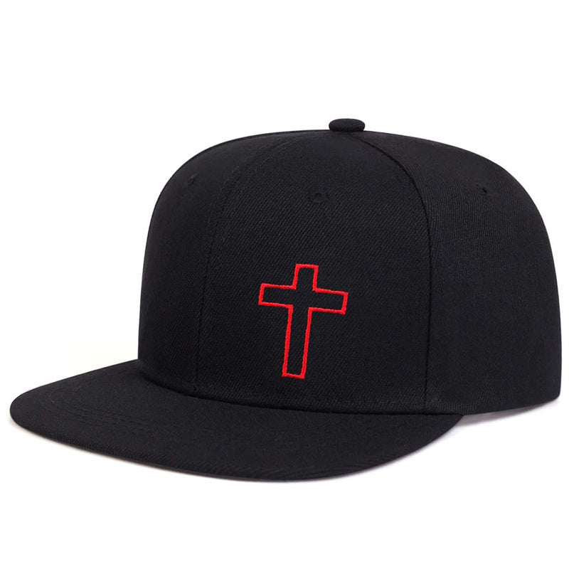 Mens Cross Embroidered Hip Hop Hat