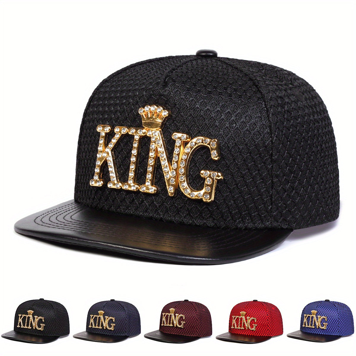 Mens King Hip Hop Hat With Bling