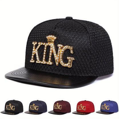 Mens King Hip Hop Hat With Bling
