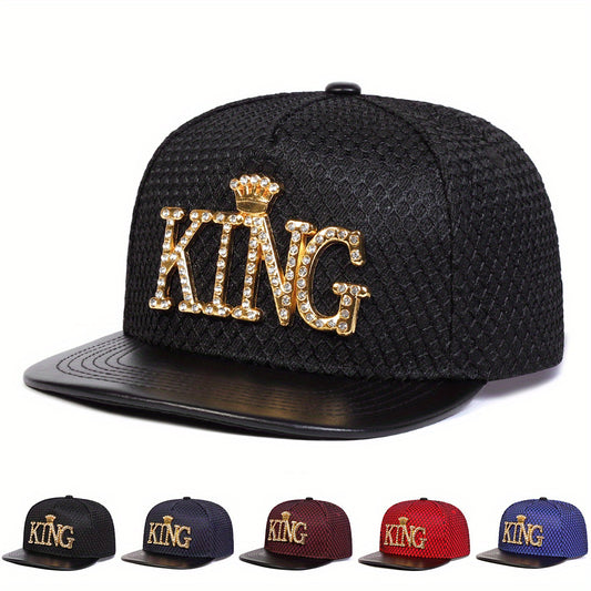 Mens King Hip Hop Hat With Bling