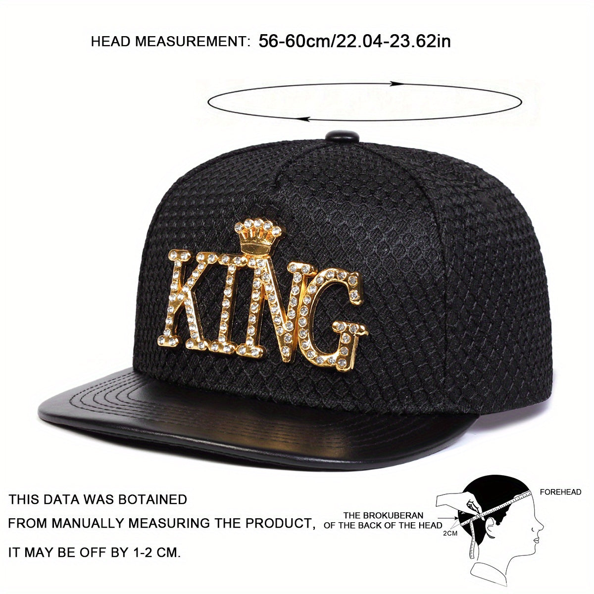 Mens King Hip Hop Hat With Bling