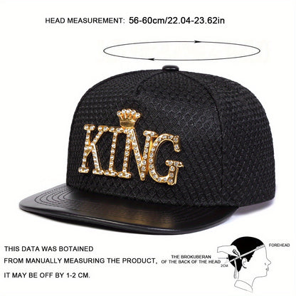 Mens King Hip Hop Hat With Bling