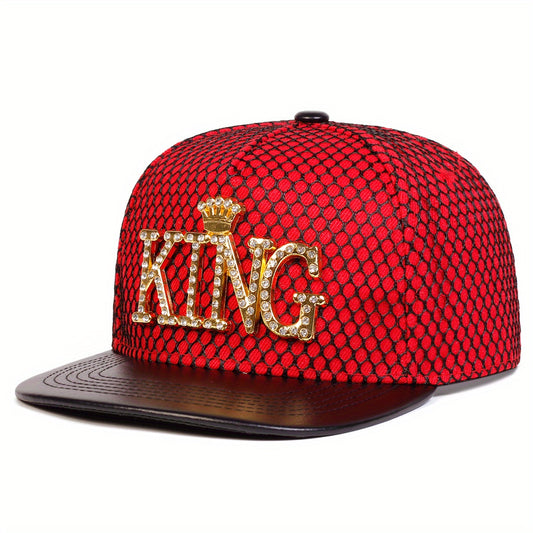 Mens King Hip Hop Hat With Bling