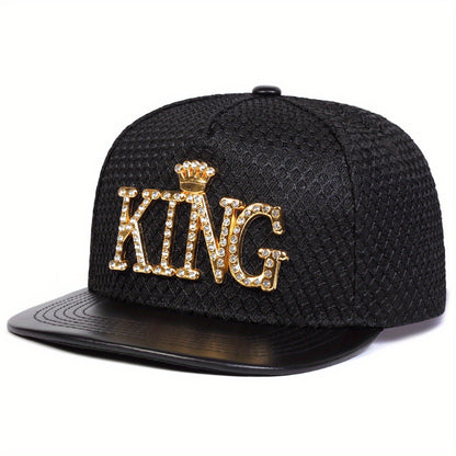 Mens King Hip Hop Hat With Bling