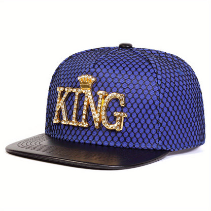 Mens King Hip Hop Hat With Bling