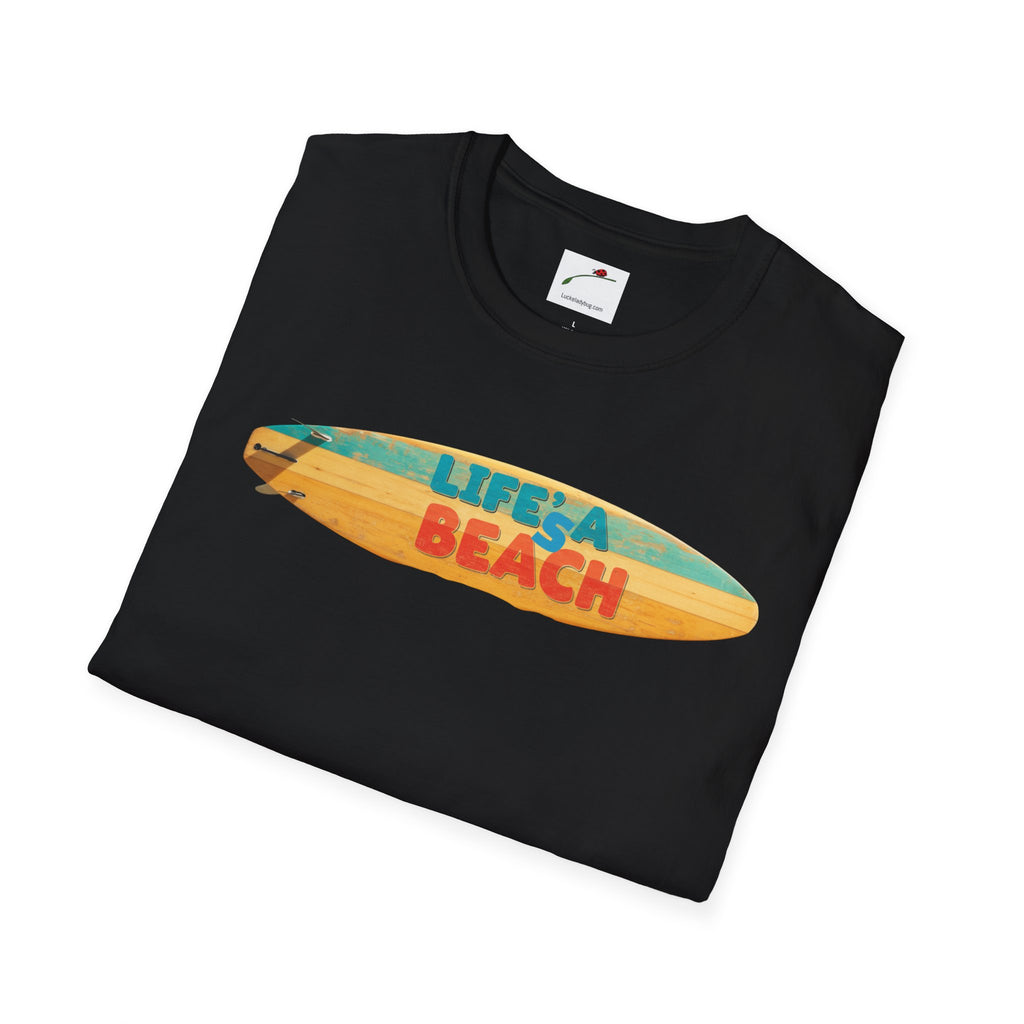 Lifes A Beach Text Stylish Summer Apparel Softstyle T-Shirt