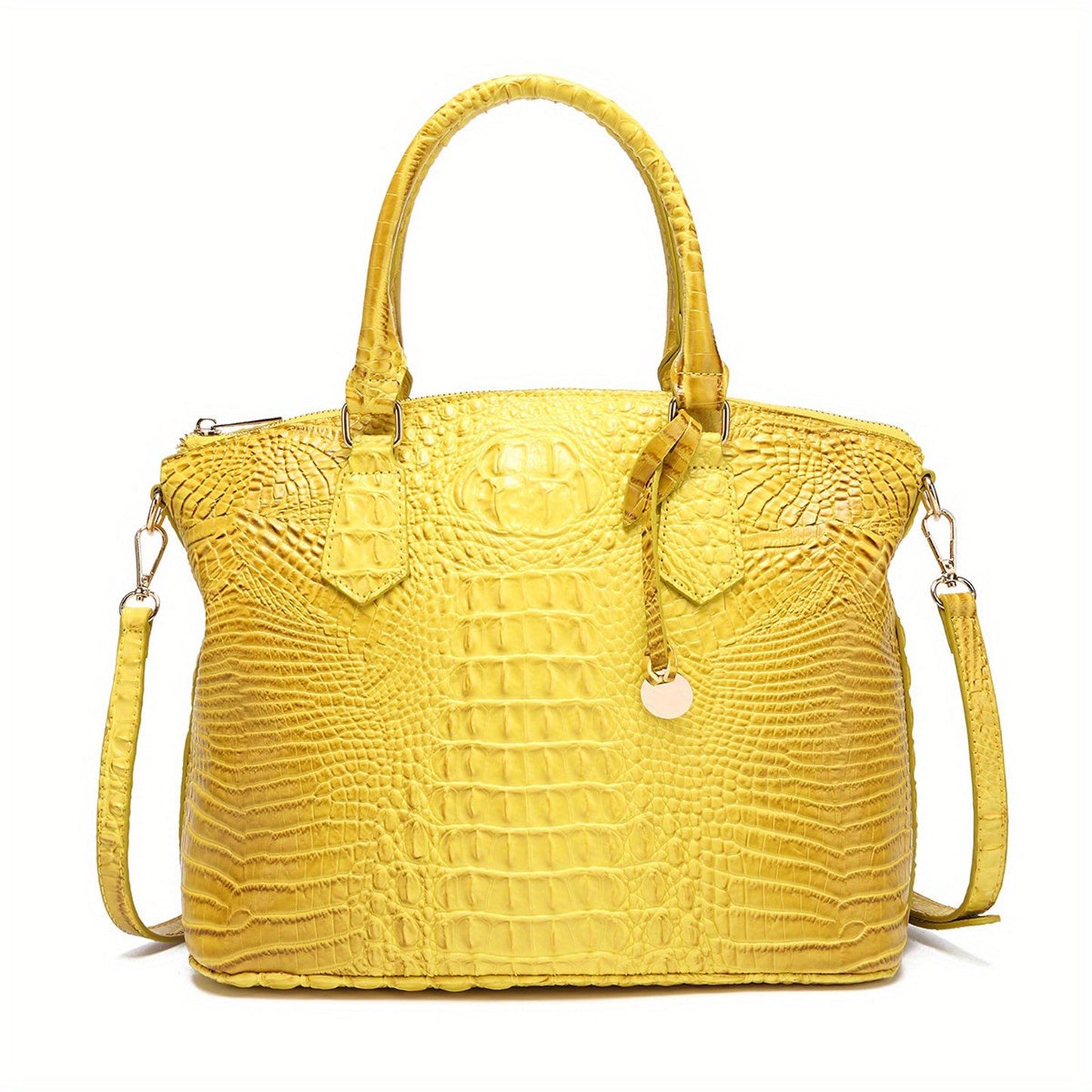 Crocodile Embossed Womens Handbag Chic Satchel