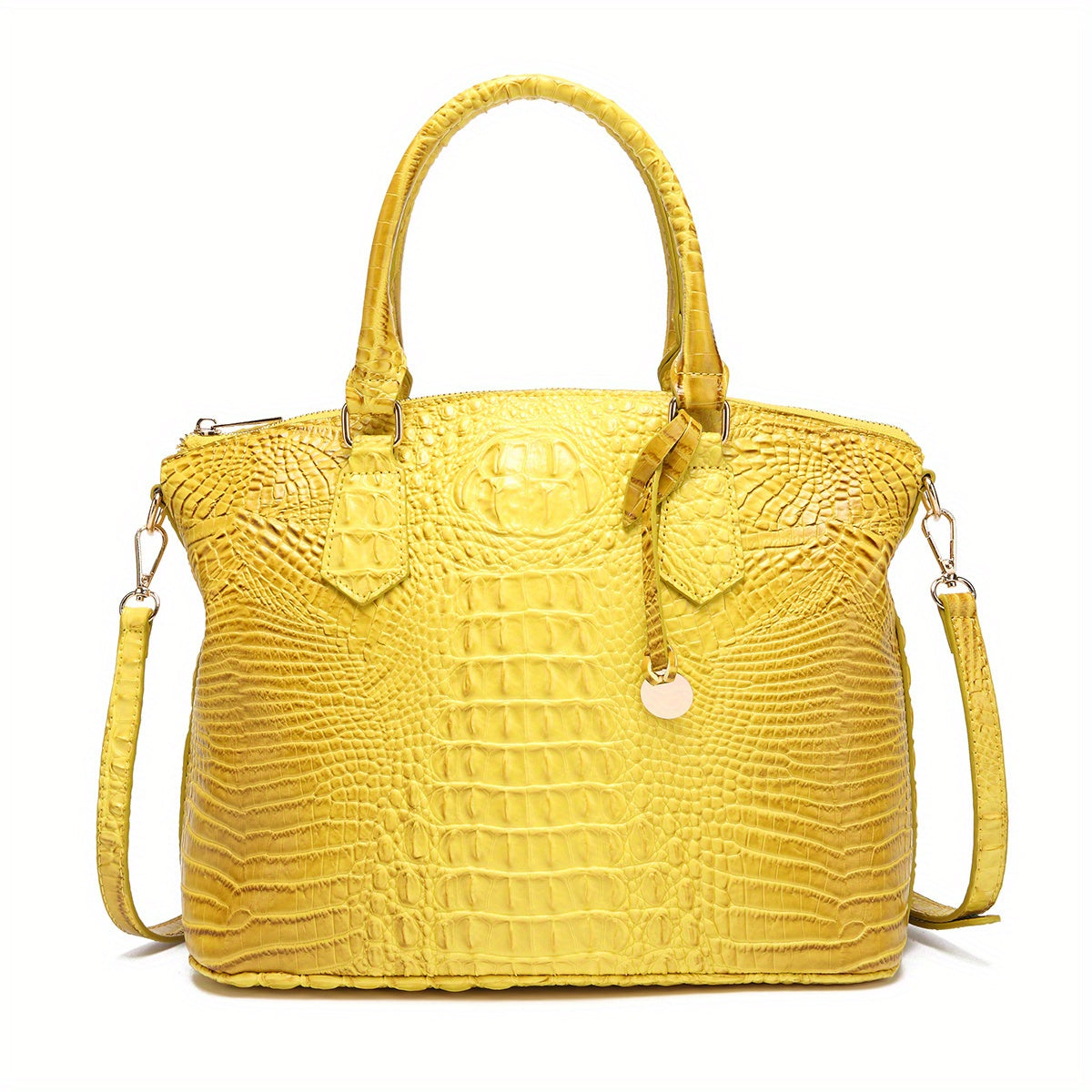 Crocodile Embossed Womens Handbag Chic Satchel