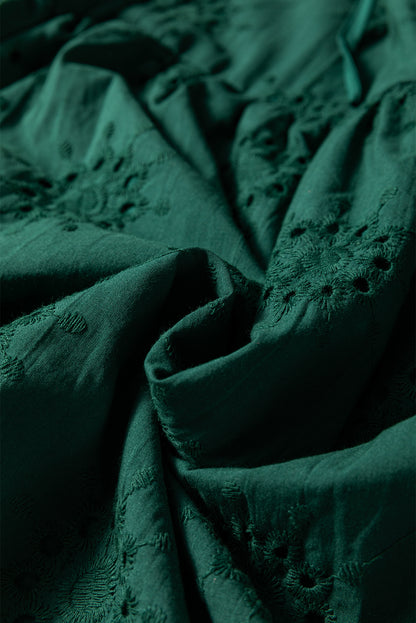 Embroidered Eyelet Mini Dress, Puff Sleeve